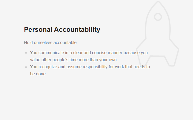 Personal Accountability